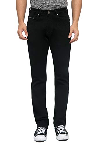 JOHNWIN Aiden Men's Slim Straight Fit Comfortable Durable Jeans Blue Black - Johnwin